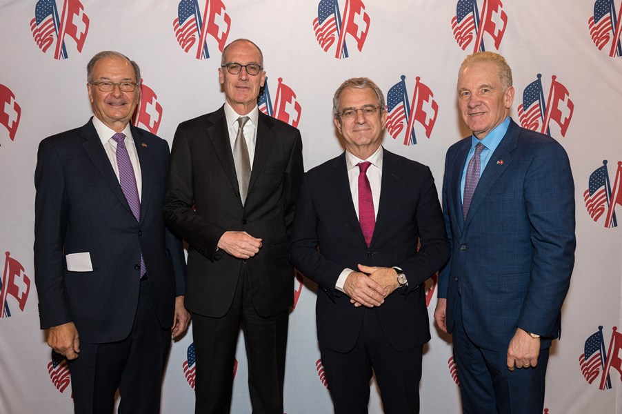 From left: Steven G. Hoch, His Excellency Dr. Ralf Heckner, Laurent Freixe, and Robert J. Giuffra, Jr.